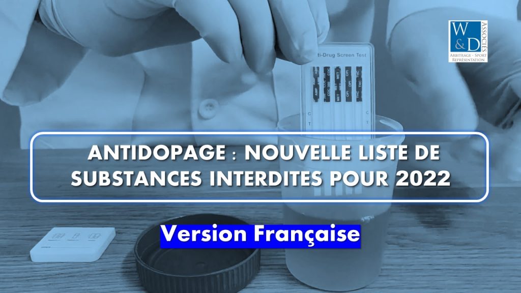 Antidopage: Nouvelle liste de substances interdites pour 2022