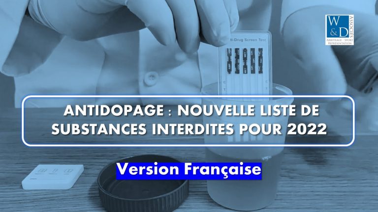 Antidopage: Nouvelle liste de substances interdites pour 2022