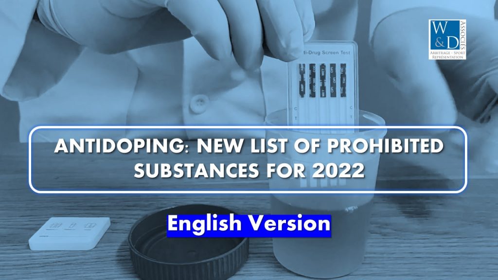 Antidoping: New list of prohibited substances for 2022