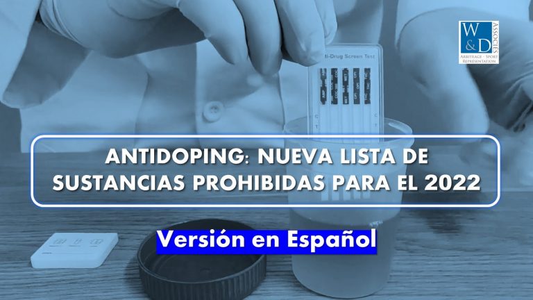 Antidoping: Nueva lista de sustancias prohibidas para el 2022