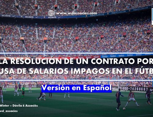 La resolución de un contrato por causa de salarios impagos en el fútbol