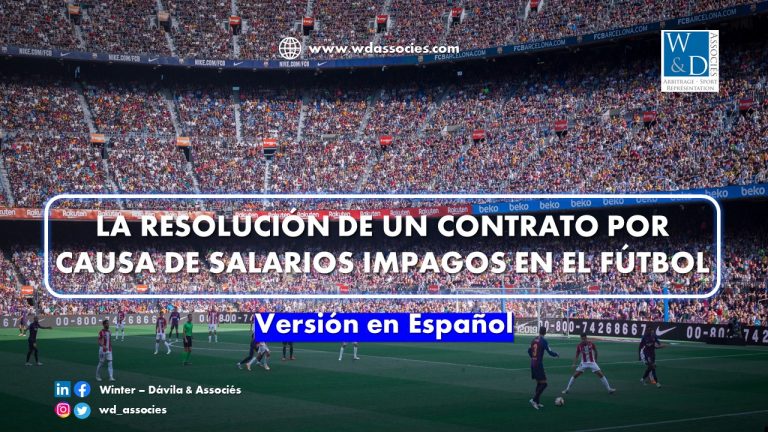 La resolución de un contrato por causa de salarios impagos en el fútbol